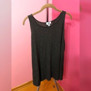 Dark heather gray swing tank w gold sparkles
